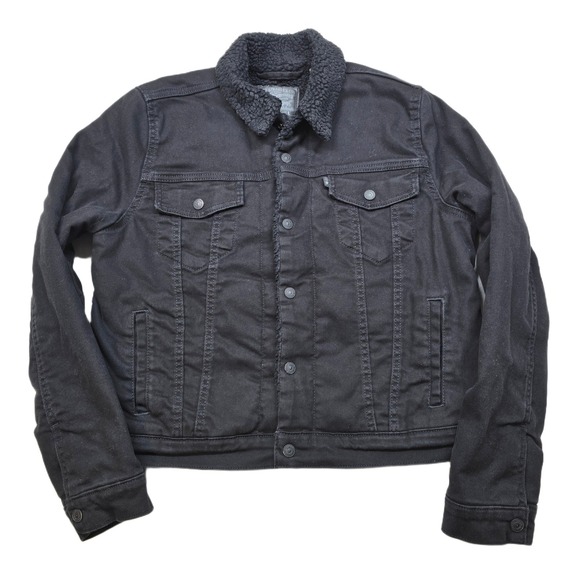 Levi Strauss & Co Jackets & Blazers - Levi Denim Sherpa Trucker‎ Jacket Women Large Black Jeans